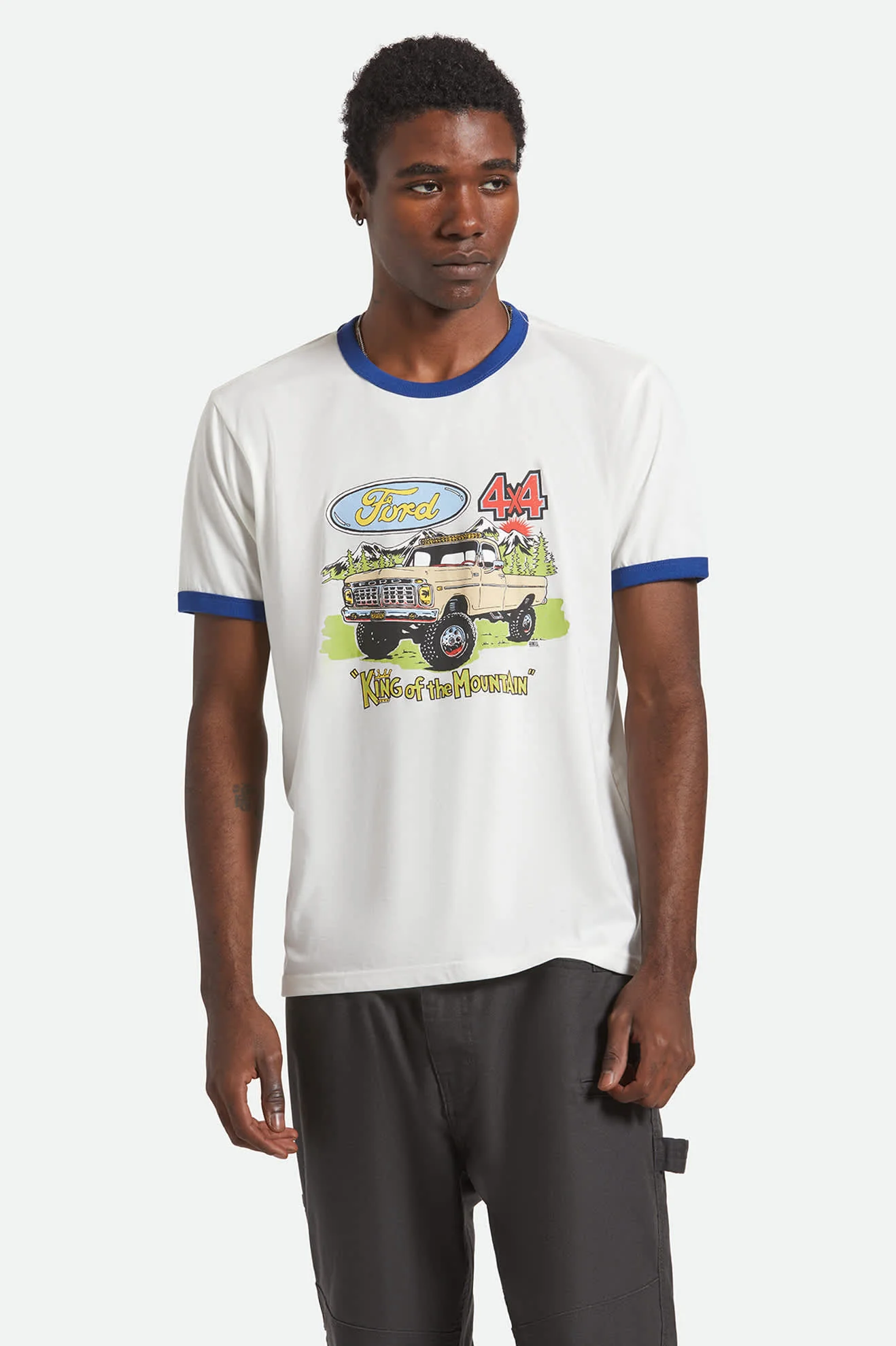Ford King Of The Mountains S/S Ringer T-Shirt - Wimbledon White