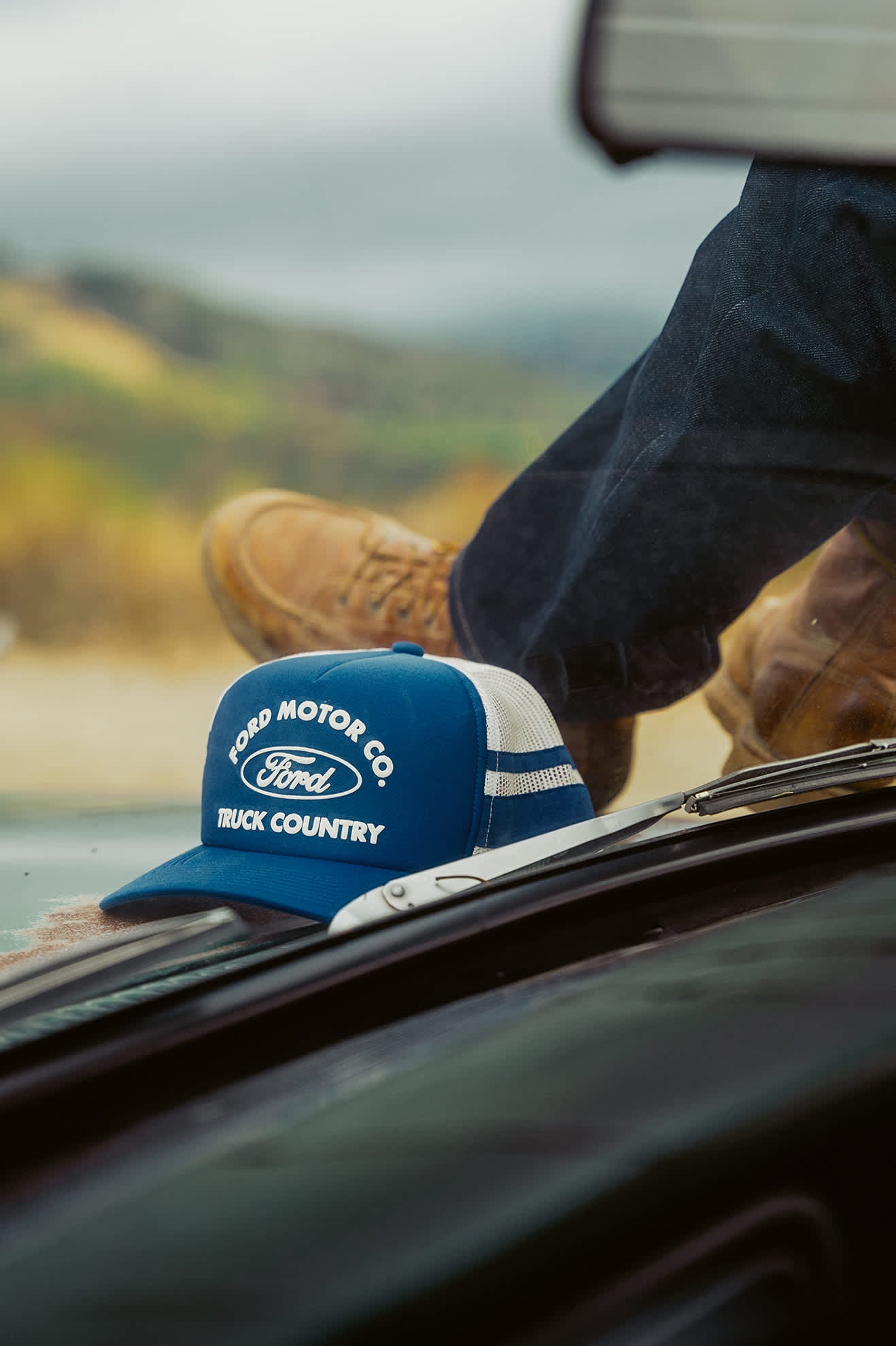 Ford Built Tough Trucker Hat - Ford Blue/Wimbledon White