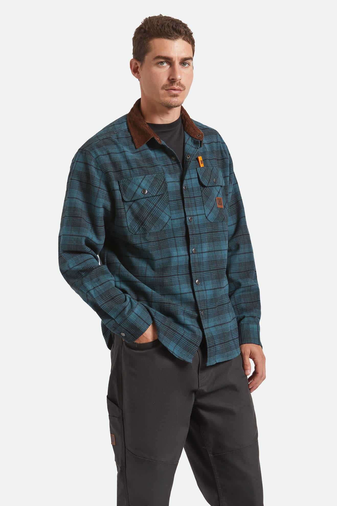 Builders Bowery Performance Flannel - Night Sage/Black