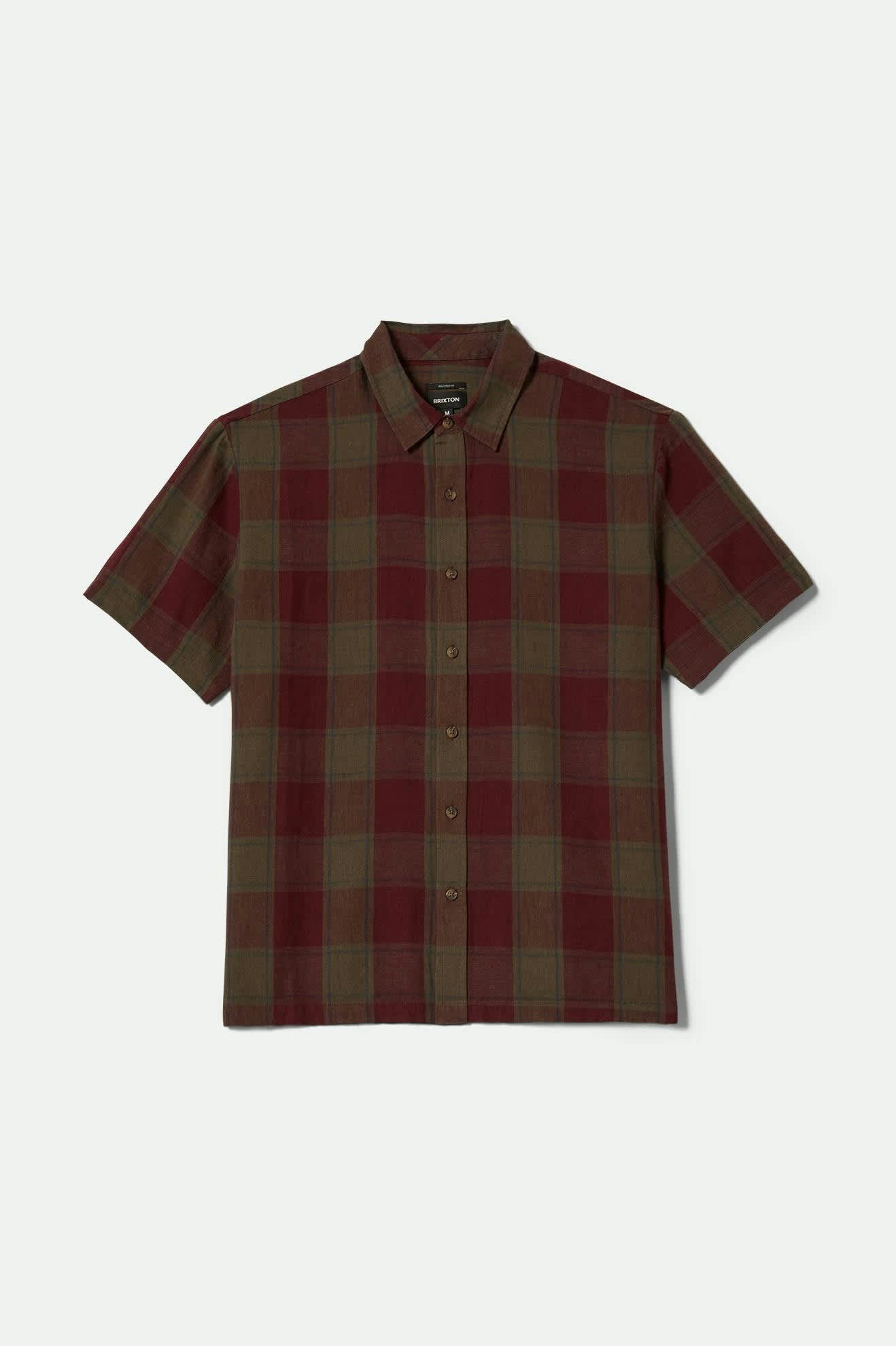 Cru Linen Blend S/S Shirt - Olive Surplus/Port