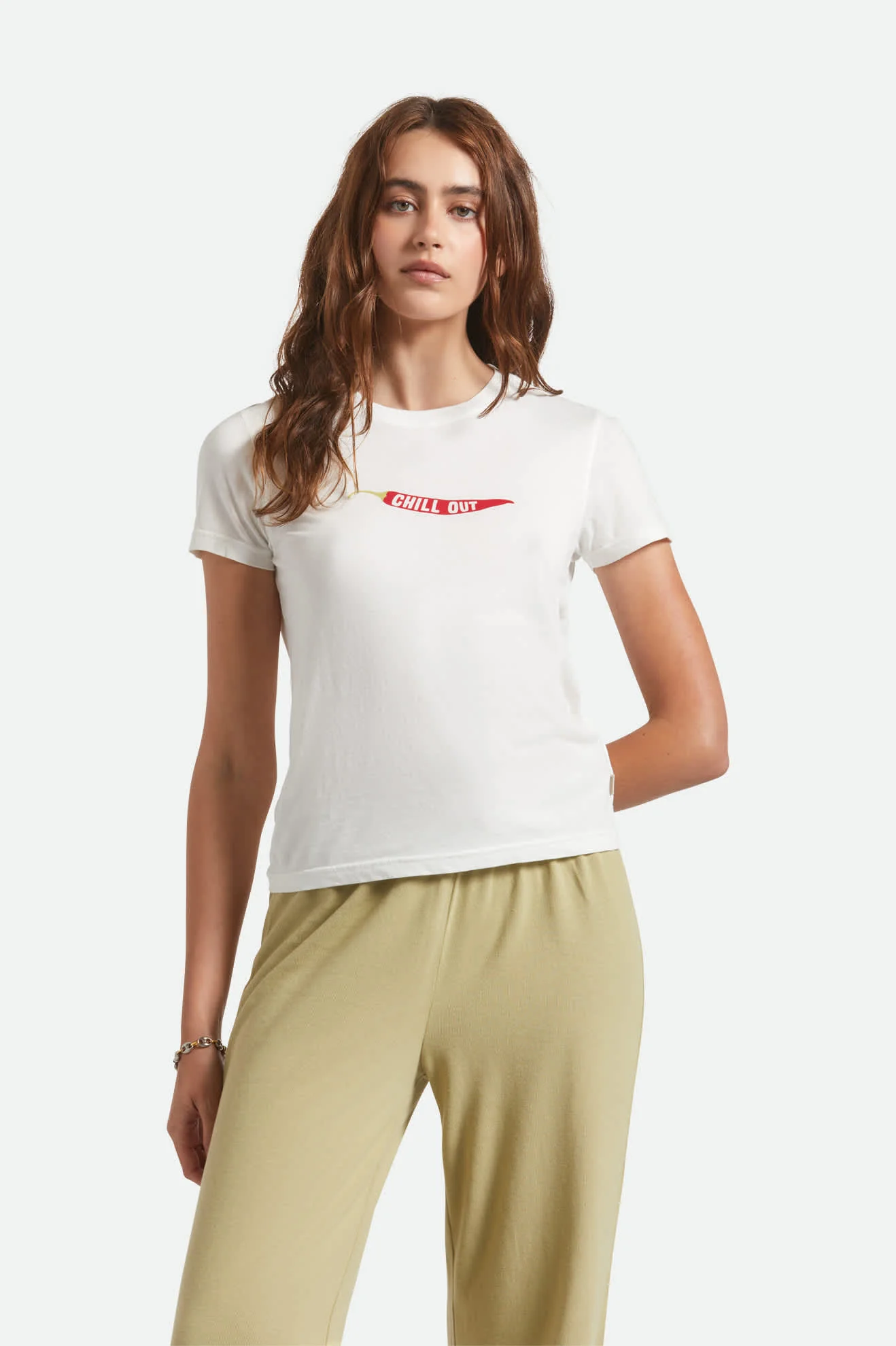 Chill Out Fitted Crew T-Shirt - Off White