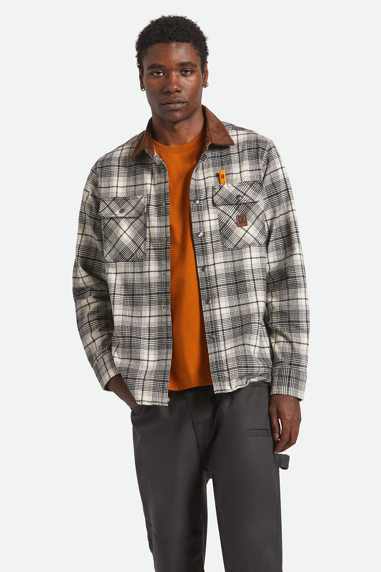 Builders Bowery Performance Flannel - Off White/Black